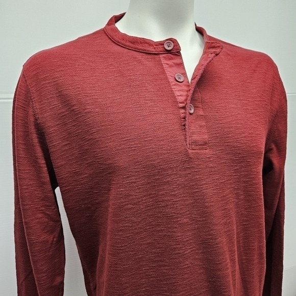 Timberland Thermal Henley Shirt Mens XL Burgundy Red Long Sleeve Casual - Picture 3 of 9